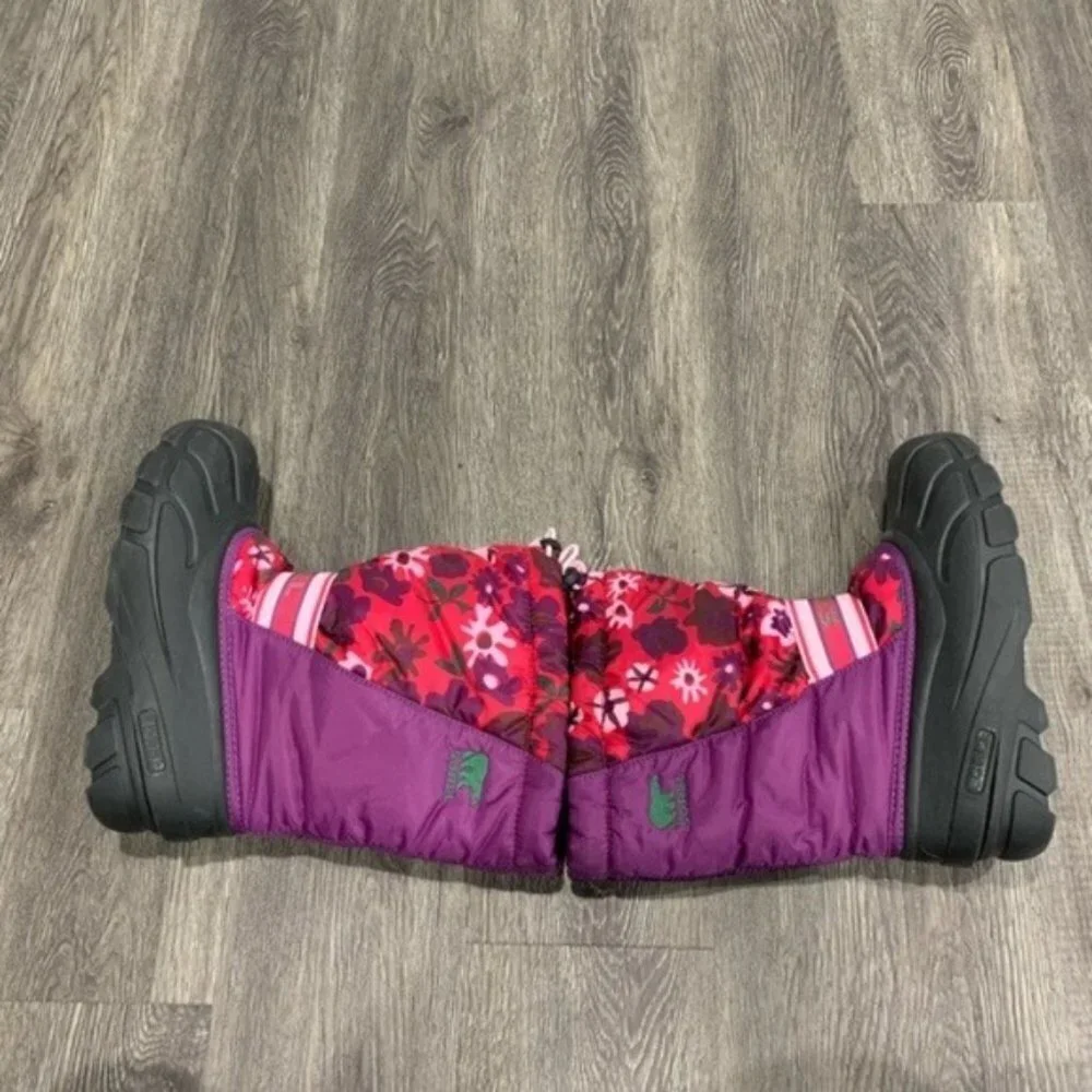 Sorel Cub Purple Pink Floral Insulated Snow Boots